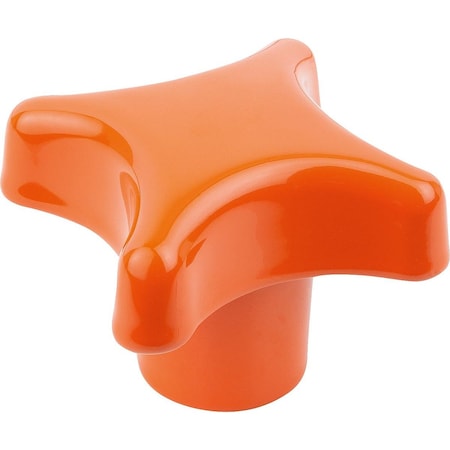 Kipp Palm Grip Plastic Coated D1=80 H=52, Form:C, Grey Cast Iron Orange, D=16 K0682.116